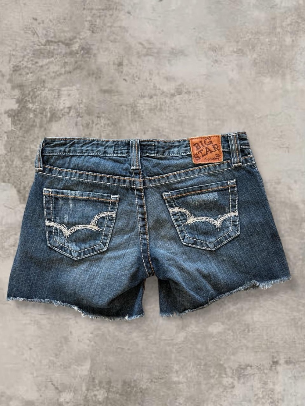 Big Star Blue Frayed Hem Denim Shorts